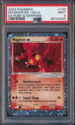 2003 MAGMAR EX POKEMON EX RUBY & SAPPHIRE #100 HOLO PSA 9 - Image 1