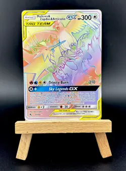Pokemon TCG - Hidden Fates - Moltres Zapdos & Articuno GX Tag Team 69/68 Rainbow - Image 1
