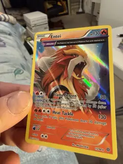 FULL ART Entei REVERSE HOLO Rare 15/98 XY Ancient Origins Pokemon Card - Image 2