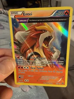 FULL ART Entei REVERSE HOLO Rare 15/98 XY Ancient Origins Pokemon Card - Image 3