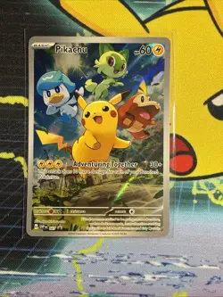 NM Pikachu 027 Sv: Scarlet & Violet Promo Pokemon Card Holo Full Art Ultra Rare - Image 1