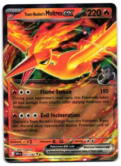 Team Rocket's Moltres ex 031/182 - Destined Rivals Pokemon TCG - NM Card - Image 1