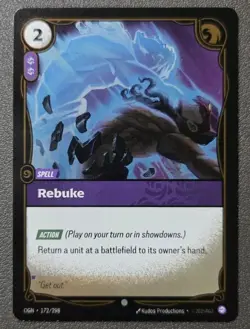 Riftbound League Of Legends Origins Foil Card OGN 172 Rebuke - Image 1