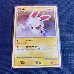 Plusle HGSS16 Heart Gold Soul Silver Pokemon Promo Card 2010 Cracked Ice Holo - Image 1