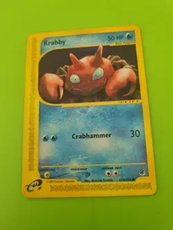 Pokemon Card Expedition Base Set Krabby 115/165 WOTC 2002 E-Series LP - Image 1