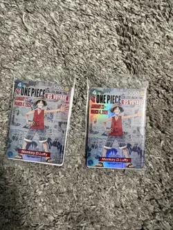 One Piece Monkey D. Luffy US Voyage College Basketball Card SEALED SET OF 2 - Image 1