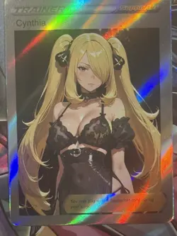 Pokemon Cynthia Anime Waifu Custom DIY Trainer Art Pokemon card - Image 1