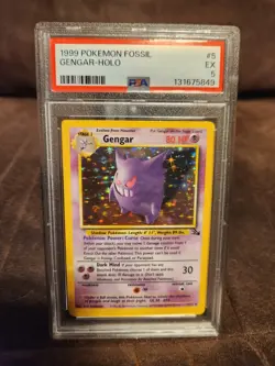 Pokemon TCG Fossil Gengar Holo Rare Card #5 PSA 5 - Image 1