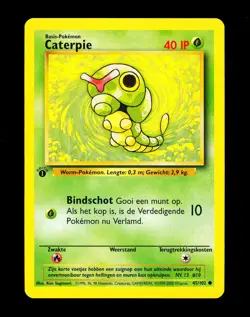1999-2000 Pokemon CATERPIE Base Set 1ST EDITION DUTCH Non Holo Card 45/102 MINT - Image 1