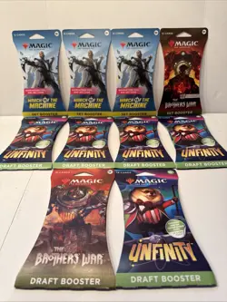 Magic The Gathering Brothers' War Set Booster Packs + March, Unfinity Lot Of 10 - Image 1