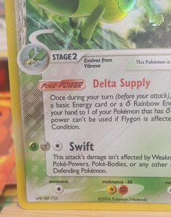 2006 Pokemon STAMPED EX Holon Phantoms Holo FLYGON 7/110 Delta Species - Image 4