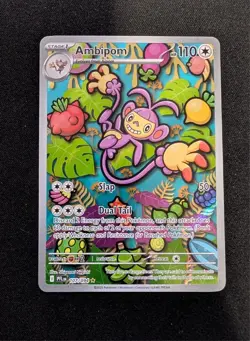 Pokemon TCG Ambipom 107/094 IR Phantasmal Flames Me02 ILLUSTRATION RARE HOLO NM - Image 1