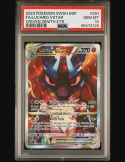 Pokemon TCG Crown Zenith Promo Lucario VSTAR SWSH291 PSA 10 Gem Mint - Image 1