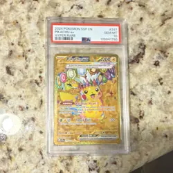 2024 POKEMON SSP EN-SURGING SPARKS HYPER RARE #247 PIKACHU EX PSA 10 GEM MINT - Image 3