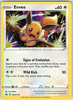 Eevee SWSH118 Promo SWSH Black Star Pokemon NM - Image 1