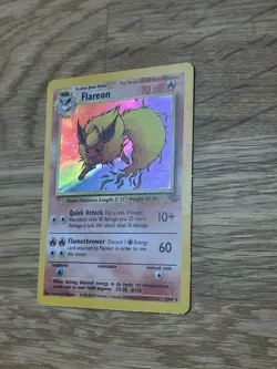 Pokemon English Jungle Flareon Holo #3/64 1999 WOTC Wizards off the Coast LP - Image 3
