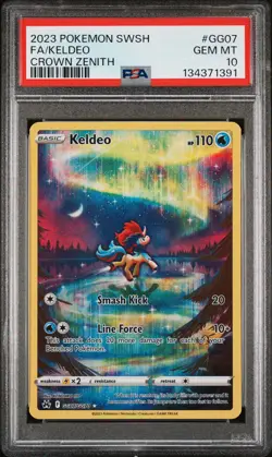 2023 POKEMON SWORD & SHIELD CROWN ZENITH #GG07 FULL ART/KELDEO PSA 10 - Image 1