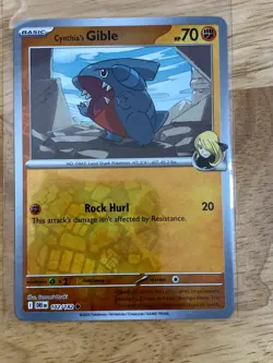 Cynthia's Gible 102/182 Sv10: Destined Rivals Reverse Holo - Pokemon TCG 2025 - Image 1