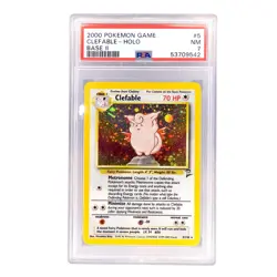 Pokemon PSA 7 Clefable Holo 5 Base Set Two 2 - Image 1