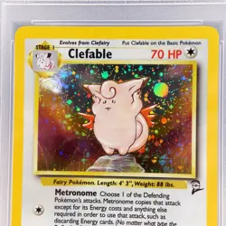 Pokemon PSA 7 Clefable Holo 5 Base Set Two 2 - Image 2