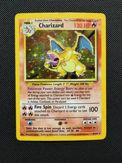 Pokemon TCG Charizard 4/102 Base Set Holofoil Rare 1999 WoTC MP - LP - Image 1