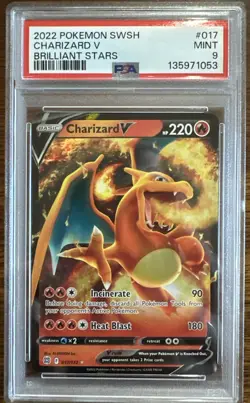 Charizard V #17/172 2022 Pokemon SWSH Brilliant Stars PSA 9 - Image 1