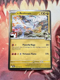 N's Reshiram 116 COSMOS Holo Pokemon Play! STAMPED Prize Pack Series 8 PROMO 🪐 - Image 1