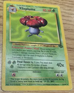 Pokemon TCG Vintage WOTC Jungle Unlimited Vileplume 31/64 Rare - Image 1