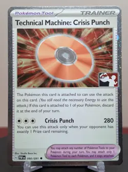 Pokemon Technical Machine: Crisis Punch #090/091 PAF Play! Stamped Cosmos Holo - Image 1
