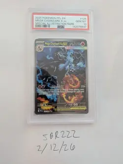 2025 POKEMON PFL EN-PHANTASMAL FLAMES #125 MEGA CHARIZARD X EX PSA 10 - Image 2