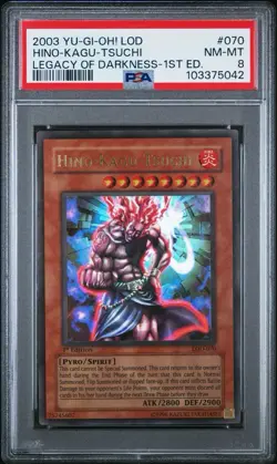 2003 Yu-Gi-Oh! Hino Kagu Tsuchi LOD 1st Edition Ultra Rare PSA 8 - Image 1