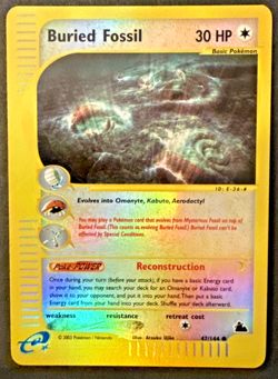 Buried Fossil 47/144 Common Skyridge Reverse Holo Pokemon Card - Image 1