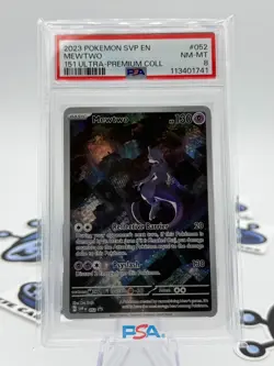 2023 POKEMON SVP EN-SV BLACK STAR PROMO 151 ULTRA-PREM COLL #052 MEWTWO PSA 8 - Image 1