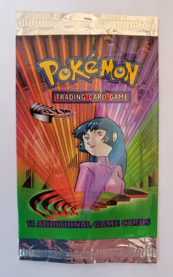 Pokemon Gym Challenge Sabrina Artwork EMPTY Booster Pack Wrapper Pristine! - Image 1
