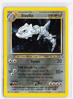 Steelix Pokemon Neo Genesis 15/111 Unlimited Edition Holo Rare Vintage NM - Image 1