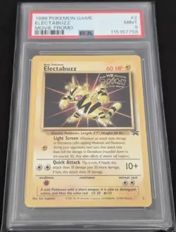 1999 Pokemon WotC Black Star Promo Electabuzz #2 PSA 9 MINT Movie Promo - Image 3