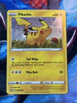 Pikachu SWSH039 Cosmos Holo Pokemon TCG Black Star Promo 🌀 SWIRL ⚡LP - Image 1