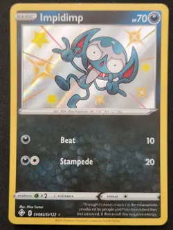 Impidimp SV083/SV122 Shining Fates Shiny Vault Holo Rare Pokemon TCG 2021 NM - Image 1