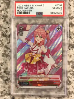 2022 Weiss Schwarz English Hololive Sakura Miko E092 SR PSA 10 - Image 1