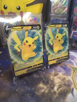 Pokemon TCG Pikachu v SWSH198 Holo Black Star Promo Card Mint Condition Bundle! - Image 2
