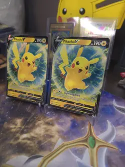 Pokemon TCG Pikachu v SWSH198 Holo Black Star Promo Card Mint Condition Bundle! - Image 3