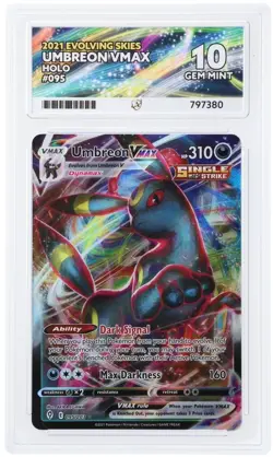 ACE 10 Umbreon VMAX 095/203 Evolving Skies Holo Pokemon Card - Gem Mint - Image 1