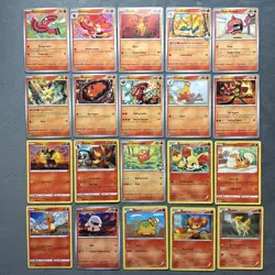 Fire Pokemon Cards Lot Charmander Growlithe Fennekin Victini Quilava + More - Image 1