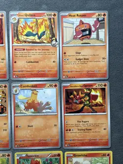 Fire Pokemon Cards Lot Charmander Growlithe Fennekin Victini Quilava + More - Image 4