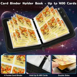 Trading Card Binder TCG Game Pokemon 400 Cards w/ 50 Removable Sleeves - Image 2