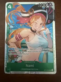 Bandai One Piece CCG Nami OP14-031 SR Character Card Blocker Card Stock - Image 1