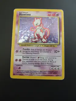 POKEMON CARD MEWTWO HOLO KEN SUGIMORI 10/102 1999 - Image 1