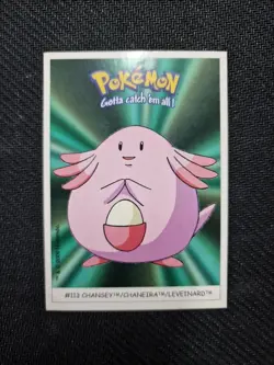 Pokemon - Dunkin Boomer Bubble Gum - Sticker Card Chansey Near Mint #113 - Image 1