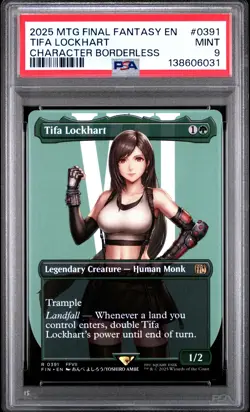 2025 MTG FINAL FANTASY CHARACTER BORDERLESS #0391 TIFA LOCKHART PSA 9 - Image 1