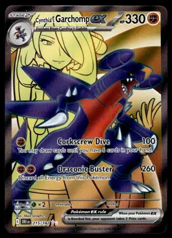 Pokemon TCG SV10: Destined Rivals #215/182 Cynthia's Garchomp ex Holo NM - Image 1